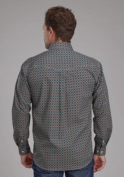 Roper 2151 Acorn Foulard (Brown) - Men's Western Shirt