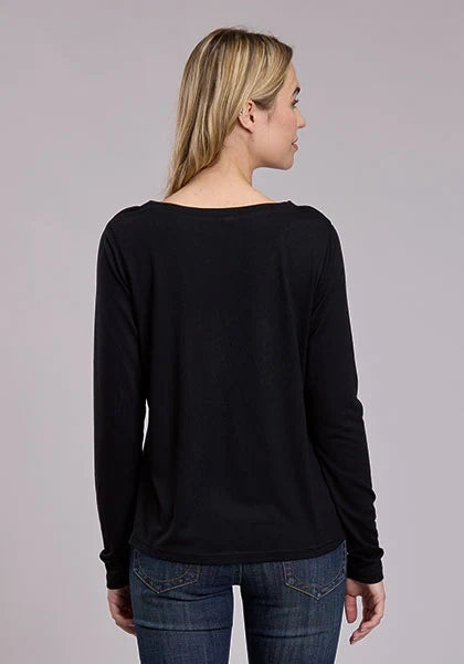 Roper 3197 Rhinestone Cactus (Black) - Women's Long Sleeve Shirt