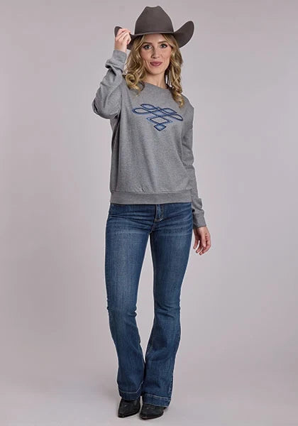 Roper 3108 Boot Stitch (Grey) - Women's Pullover Sweatshirt