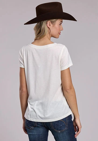 Roper 3131 Rhinestone Star (White) - Women's T-Shirt