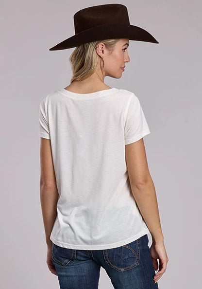 Roper 3131 Rhinestone Star (White) - Women's T-Shirt