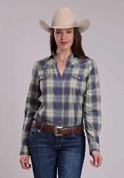 Roper 3229 Cedar Plaid (Navy) - Women's Western Shirt