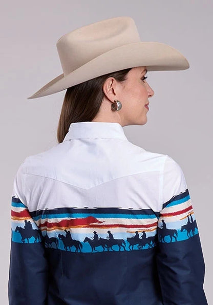 Roper 2847 Sunset Border (Blue) - Women's Western Shirt