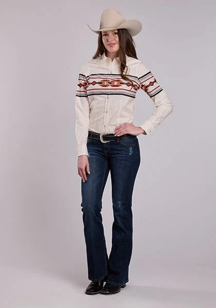 Roper 2845 Aztec Border (Brown) - Women's Western Shirt