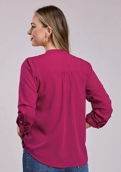 Roper 2334 Raspberry Crepe (Pink) - Women's Western Blouse