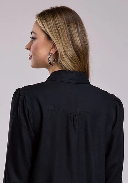 Roper 2849 Flower Collar (Black) - Women's Western Blouse