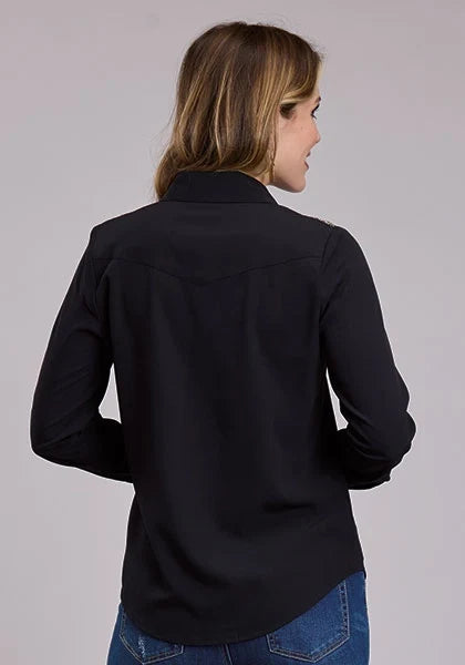 Roper 3105 Floral Fabric (Black) - Women's Western Shirt