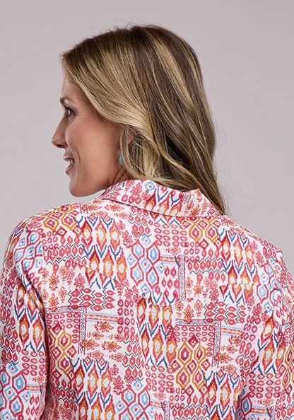 Roper 2936 Aztec Patchwork (Pink) - Women's Western Shirt
