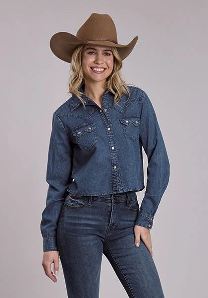 Roper 3200 Snap Denim (Blue) - Women's Western Shirt