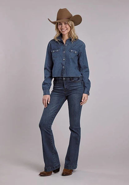 Roper 3200 Snap Denim (Blue) - Women's Western Shirt