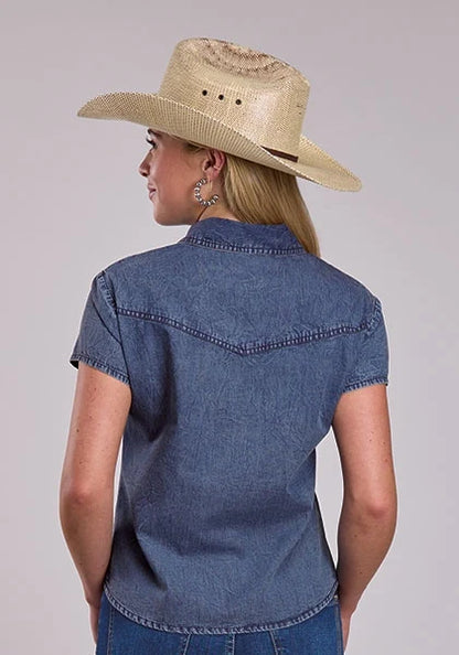 Roper 2863 Solid Denim (Blue) - Women's Western Blouse