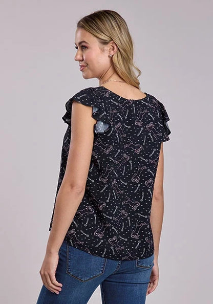 Roper 2857 Constellation Print (Black) - Women's Sleeveless Shirt