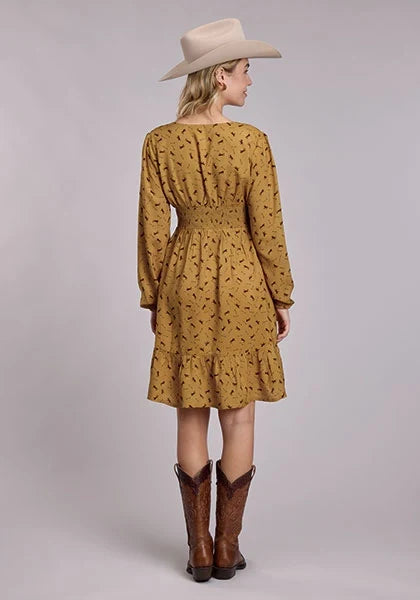 Roper 3189 Horses and Arrows (Honey) - Women's V-Neck Dress
