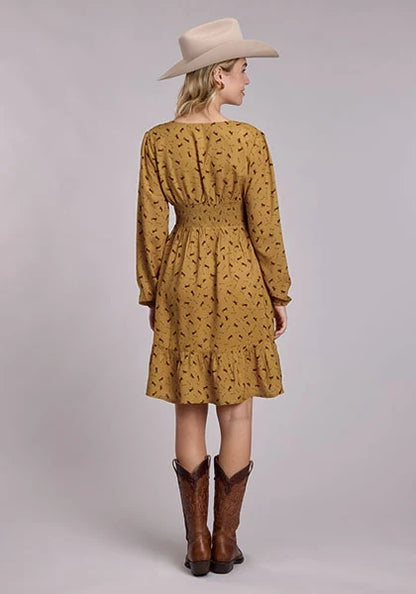 Roper 3189 Horses and Arrows (Honey) - Women's V-Neck Dress
