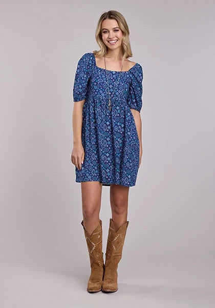Roper 2856 Aztec Diamonds (Blue) - Women's Dress