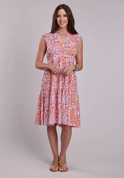 Roper 2936 Aztec Patchwork (Pink) - Women's Dress