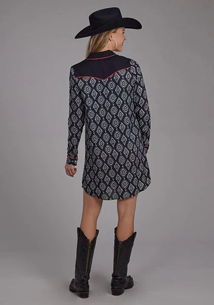 Roper 2133 Black Ikat (Black) - Women's Dress