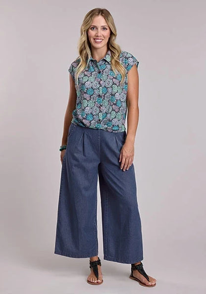 Roper 2990 Solid Denim (Blue) - Women's Palazzo Pants
