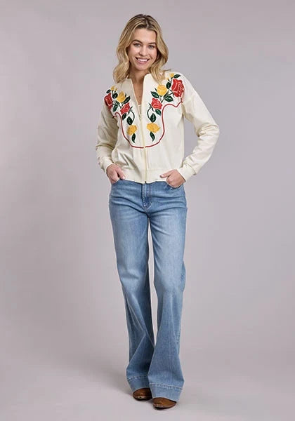 Roper 3199 Rose Knit (Cream) - Women's Bomber Jacket