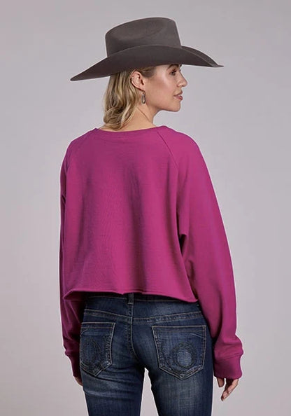 Roper 3198 Western Stickers (Berry) - Women's Fleece Sweatshirt