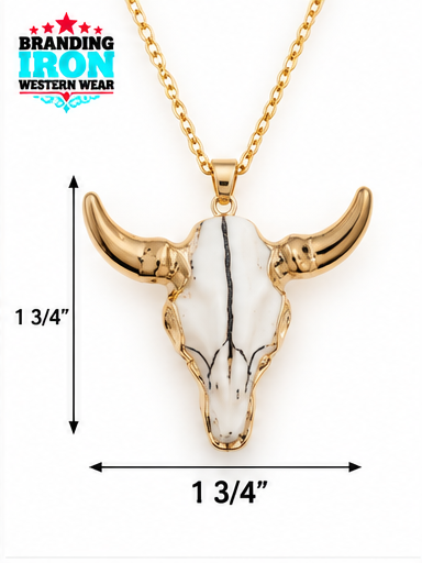 Golden Longhorn Necklace | Western Cowgirl Jewelry