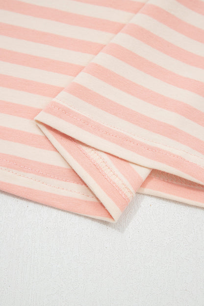 Adelina Stripe Contrast Loose Tee Set