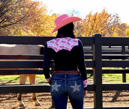 Cherry Groove Western Pearl Snap Rodeo Shirt