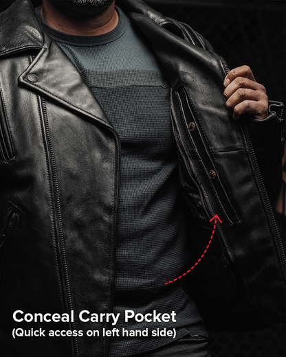 Night Rider Men's Motorcycle Leather Jacket