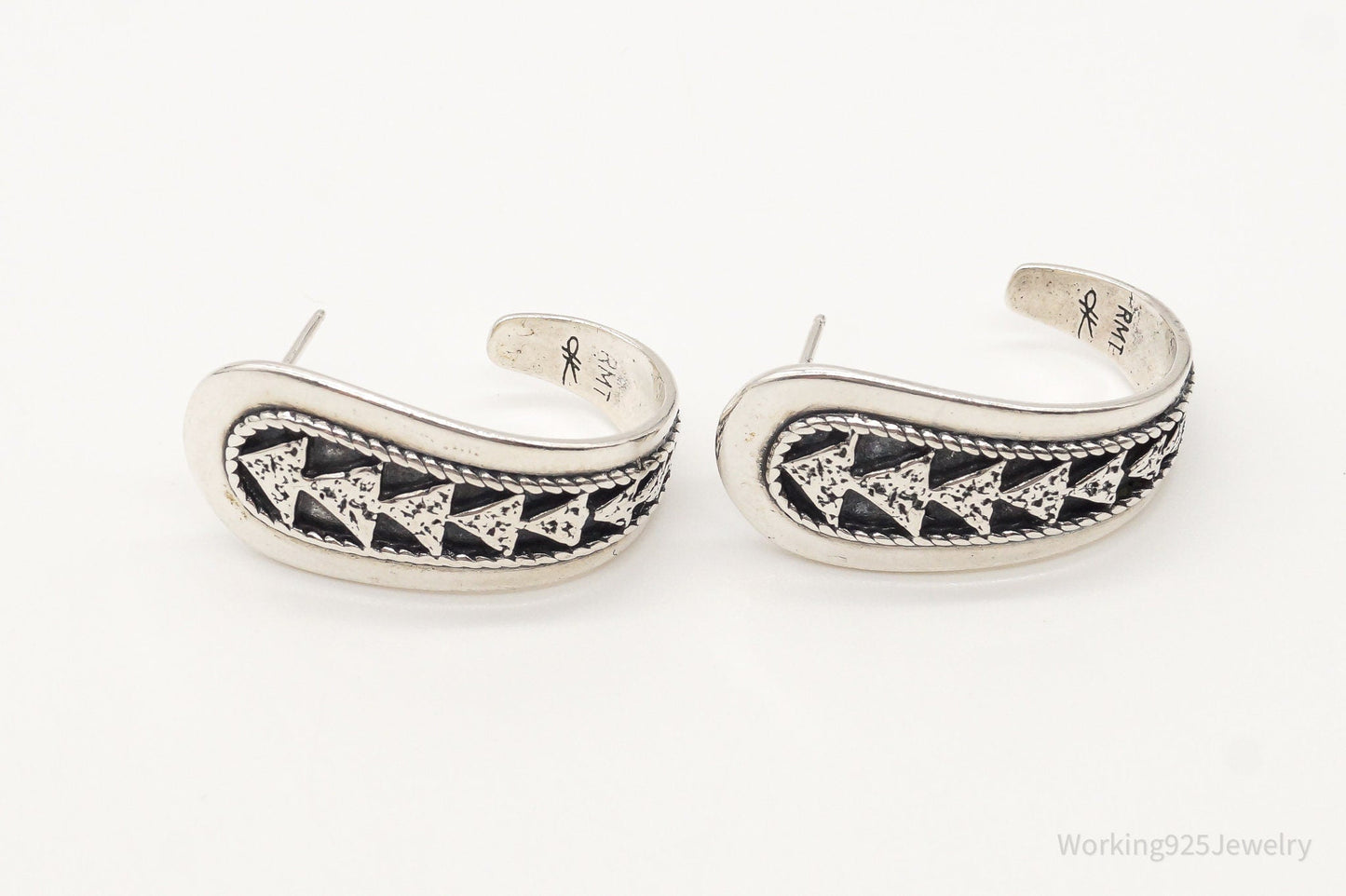 Western Designer Carolyn Pollack Relios RMT Tribal Sterling Silver Earrings