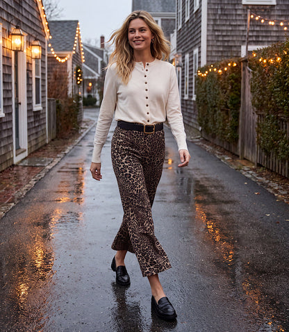 Corduroy Cropped Wide-Leg Pants