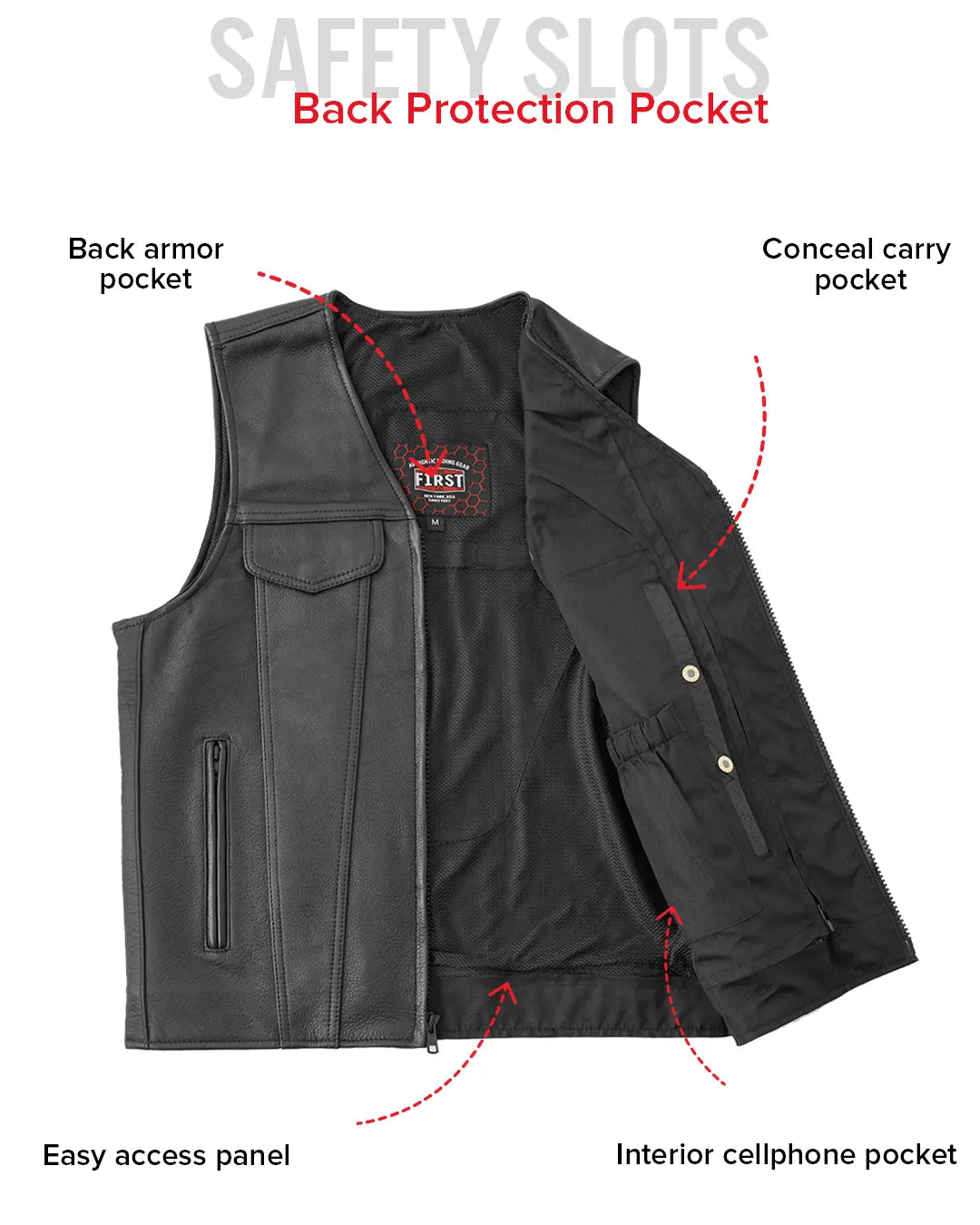 Badlands Men's Motorcycle Leather Vest