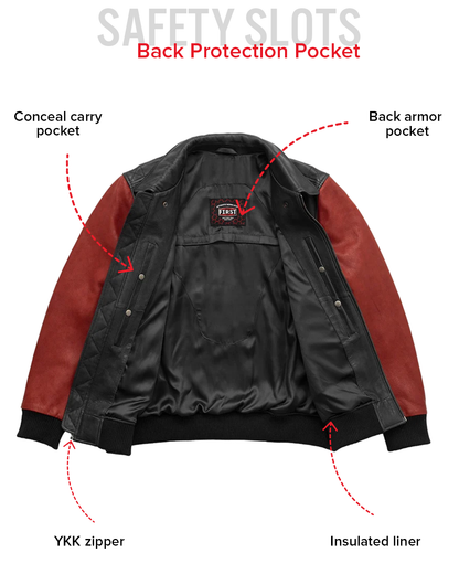 Moto Bomber Two Tone Men's Leather Jacket