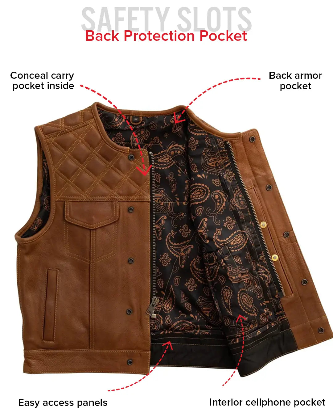 Timber Men's motorcycle leather vest (limited edition)