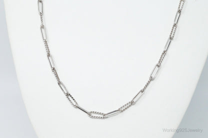Vintage Modernist Link Sterling Silver Chain Necklace