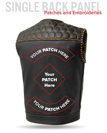 Hornet Men's Club Style Leather Vest