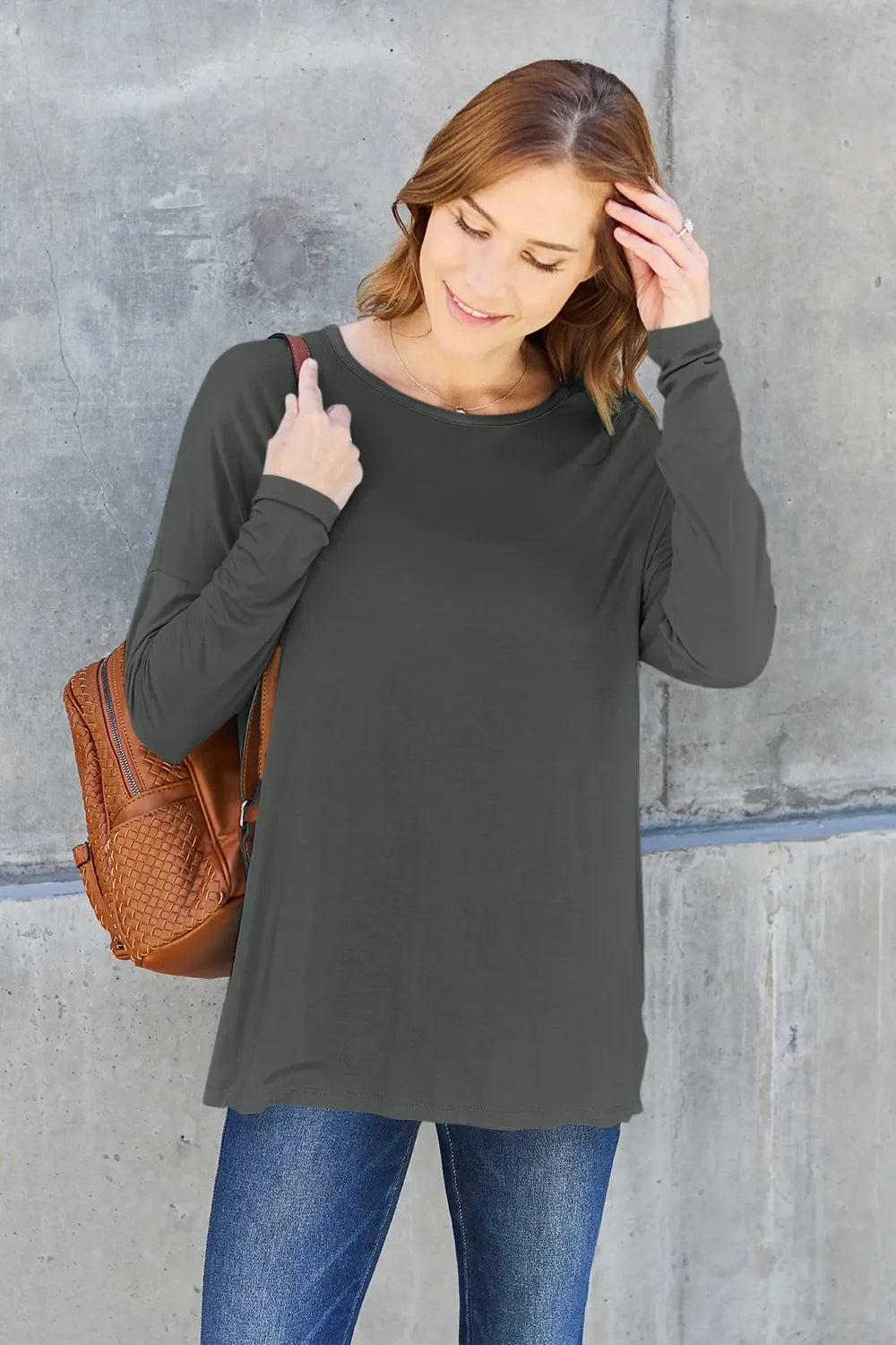 Basic Bae Full Size Relaxed Long Sleeve Tee