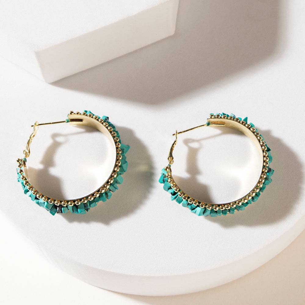 Howlite Halo Earrings in Mineral Teal