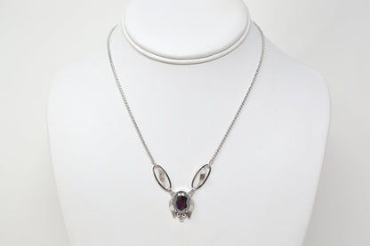 Vintage Designer Van Dell Hematite Sterling Silver Necklace - 16 Inch