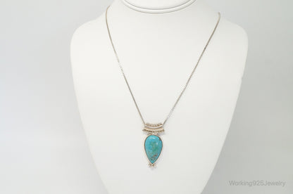 Designer Whitney Kelly WK Large Turquoise Sterling Silver Necklace