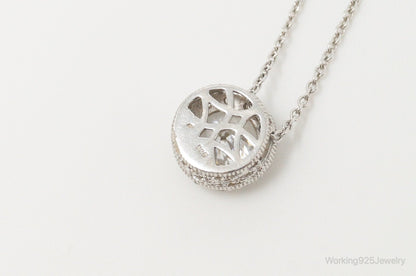 Vintage Large Cubic Zirconia Sterling Silver Necklace