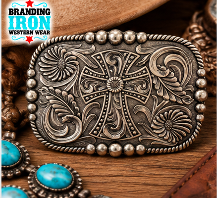 Western Faith Cross Belt Buckle | Branding Iron Western Wear