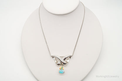 Vintage Designer Badavici Mystic Topaz Sterling Silver Adjustable Necklace