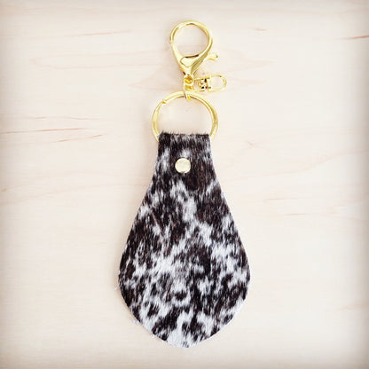 Leather Keychain-Brindle Cowhide 702m