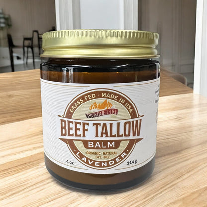 Grass Fed Beef Tallow Balm - 4 oz - Made in USA - Organic Grass Fed and Finished Tallow - Moisturizing Skin Care