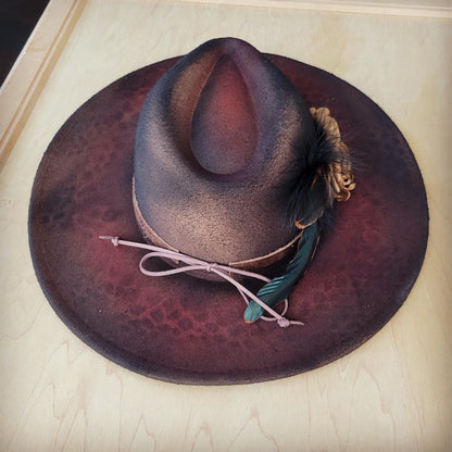 CUSTOM Hand-Painted Cowgirl Western Boho Hat A114