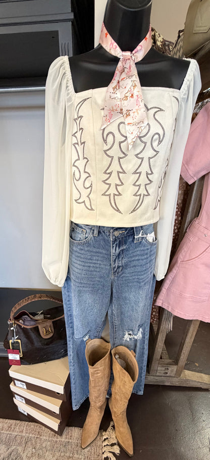 Stitched Prairie Long Sleeve Top