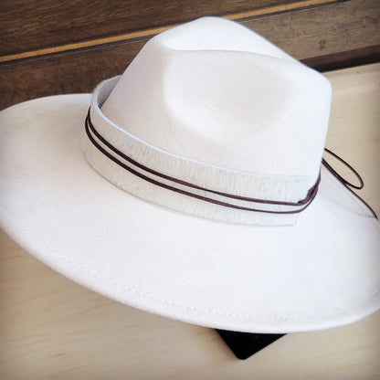 Wide Genuine Hair Hide White Hat Band Only 954j