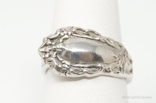 Antique Sterling Silver Spoon Ring - Size 6.5