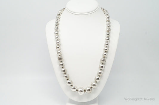 Vintage Ball Bead Sterling Silver Necklace