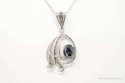 Vintage Designer Sorrento Hematite Sterling Silver Necklace